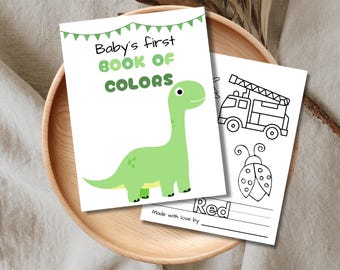 Le premier livre de couleurs de bébé | Activité de coloriage baby shower | Souvenir imprimable pour les nouveaux parents