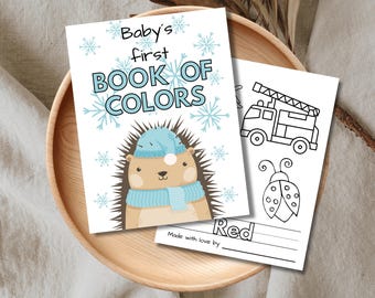 Le premier livre de couleurs de bébé | Activité de coloriage baby shower | Souvenir imprimable pour les nouveaux parents