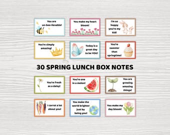 Lunch Box Notes, Spring Lunchbox Notes For Kids, School Lunch Box Notes, Encouragement Lunch Box Notes