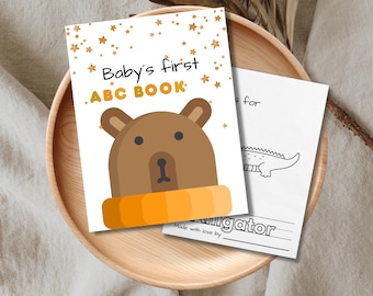 80 Pages ABC Baby Shower Coloring Book | Baby's First ABC Book | Bears Theme | Alphabet Book | Baby Shower Game Or Activity