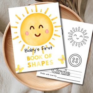 Baby's First Book of Shapes | Baby Shower Coloring Activity (PDF Pattern)
