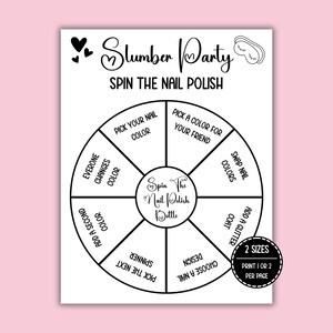 Pyjamasparty-spel, Isbrytar-spel, Övernattnings-spel, Tjejkvälls-spel, 16-års-spel, Snurra nagellacksflaskan-spel