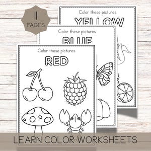 Vorschulfarblern-Arbeitsblätter | Color Match & Malvorlagen | Druckbare Kinderaktivitäten