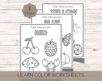 Preschool Color Learning Worksheets | Color Match & Coloring Pages | Printable Kids Activities
