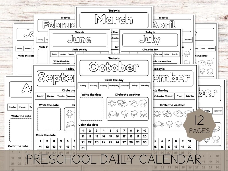 Preschool Calendar Printable | Classroom Calendar & Daily Routine ...