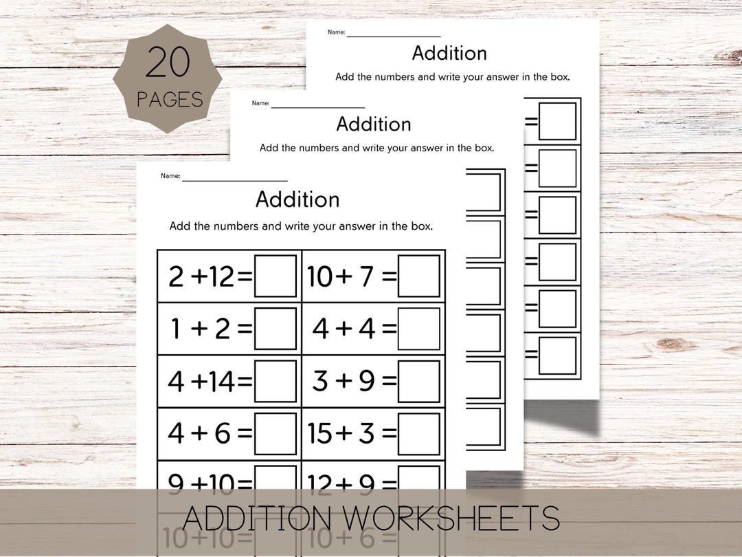 Addition Practice Worksheets for Kindergarten | Printable Math Workbook ...