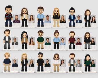 Custom Corporate Brick Figurines Set – Personalized Team Mini Figures with Photo Match (Bulk Order Available)
