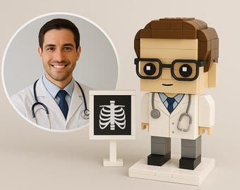 Custom Radiologist Brick Figurine • Personalized X-Ray Doctor Gift