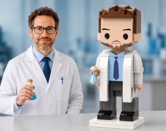 Custom Chemist Brick Figurine – Personalized Science Gift