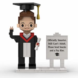 Custom Graduation Brick Figurine | Personalized Graduate Gift | Class of Grad Keepsake | Custom Student Mini Figure | Graduation Memory Gift