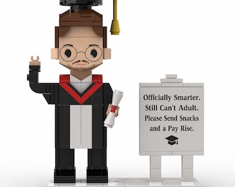 Custom Graduation Brick Figurine | Personalized Graduate Gift | Class of Grad Keepsake | Custom Student Mini Figure | Graduation Memory Gift