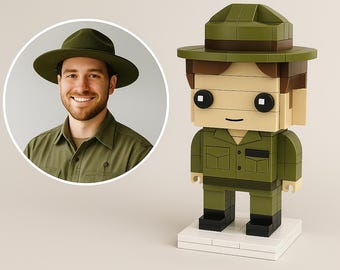 Custom Park Ranger Brick Figurine – Personalized Gift for Nature Lovers