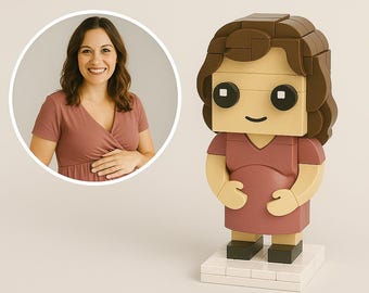 Anpassad gravid mamma tegelfigur • Personlig present till blivande mamma