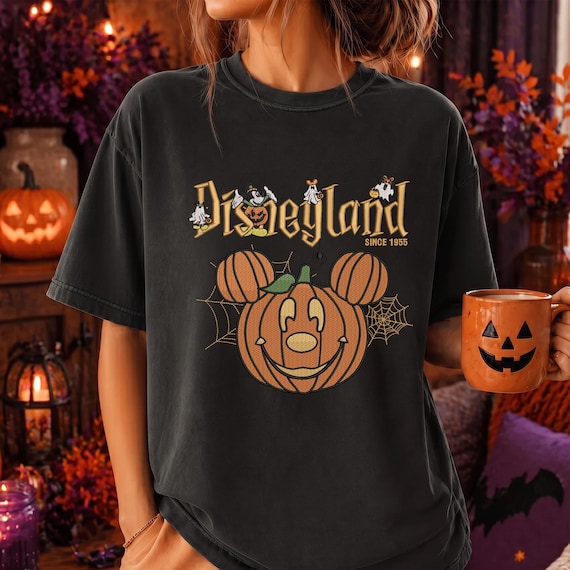 Disneyland Halloween Embroidery Design, Mickey Pumpkin Embroidery File, Ghost Mickey Halloween Shirt Design, Machine Embroidery Pattern