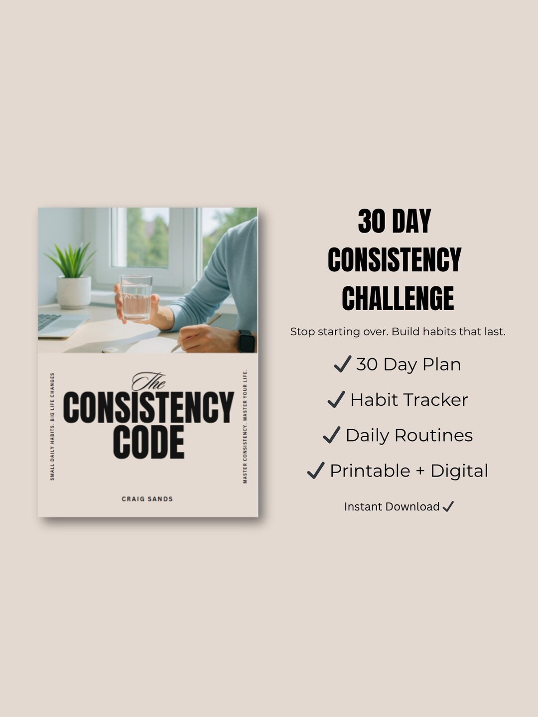 Consistency Calendar.pdf 30 Day Consistency Challenge, Habit Tracker, Daily Routines Workbook ...
