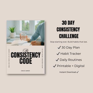 30 Day Consistency Challenge, Habit Tracker, Daily Routines Workbook (Digital Download)