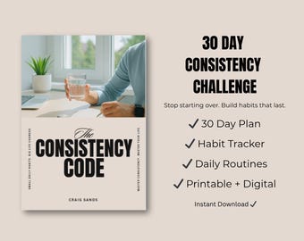 Reto de constancia de 30 días, registro de hábitos, cuaderno de rutinas diarias (descarga digital)