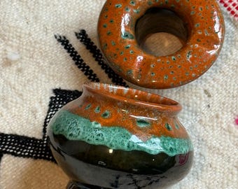 Posacenere in ceramica marocchina artigianale di medie dimensioni - Ceramica fatta a mano da Fès