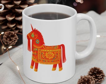 Lucky Horse Coffee Cup, Lunar New Year Gift 2026, Traditional Asian Zodiac Mug
