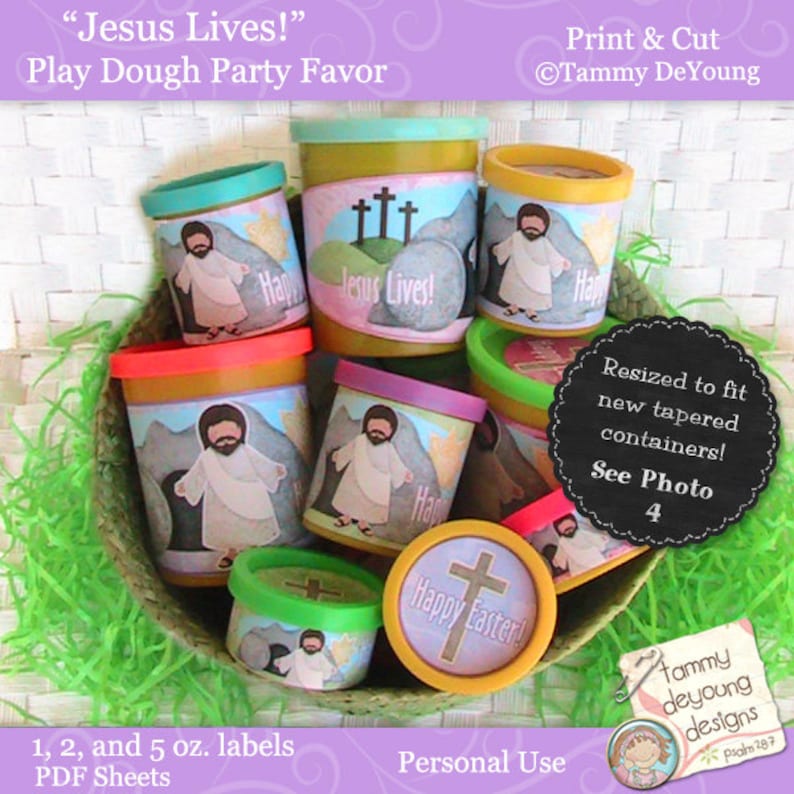 Religious Easter Basket Party Favors Christian Printable Etsy