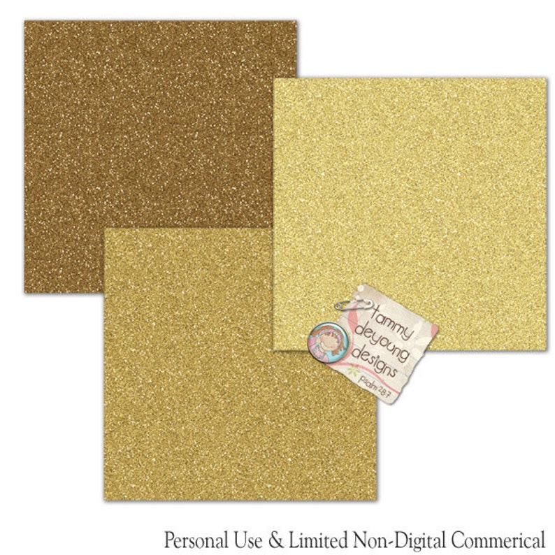 Glitter Paper Pack *silver & Gold Glitter Digital Paper* Metallic Shiny ...