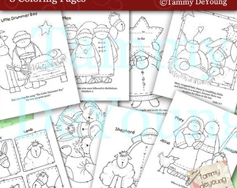 Färbung Seiten Weihnachtskrippe druckbare Weihnachten Färbung Buch ClipArt für Kinder #322