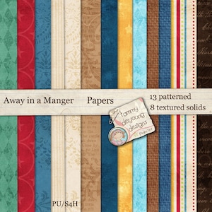 Christmas Digital Papers, Geboorte woord kunst papier en texturen, vakantie achtergronden voor plakboeken, uitnodigingen, feestartikelen, wenskaarten