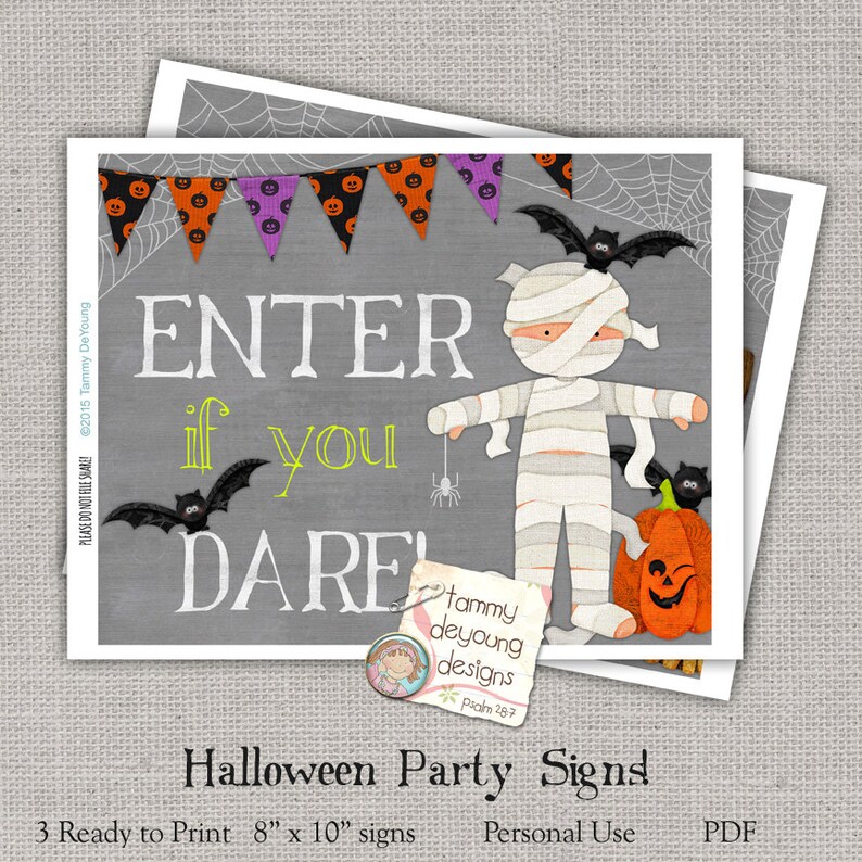 Halloween Party Signs You Print for Photo Booth Food Table Etsy