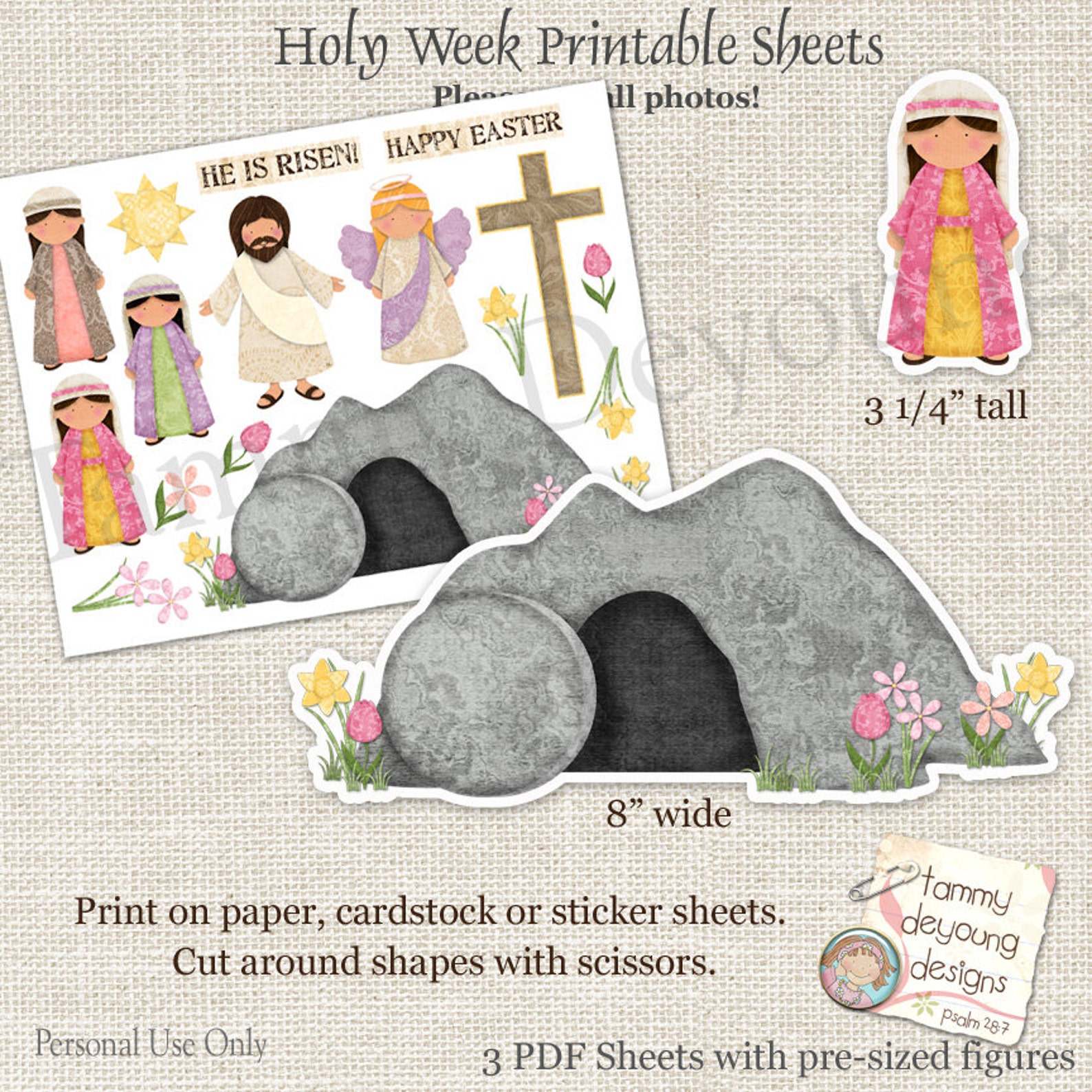 Religious Easter Printable for Kids Christian Easter Stickers Etsy