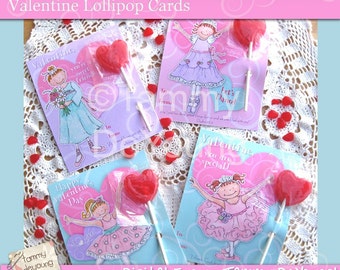 Ballerina Valentine Cards* Girls Valentines* DIY printable Valentines dance with & without Scripture, classmate cards, personalisation extra