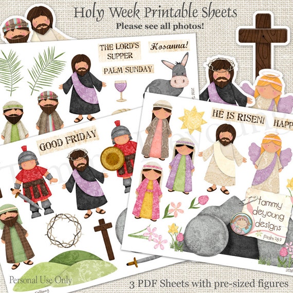 Happy Easter Religious Stickers 6 Sheets Set