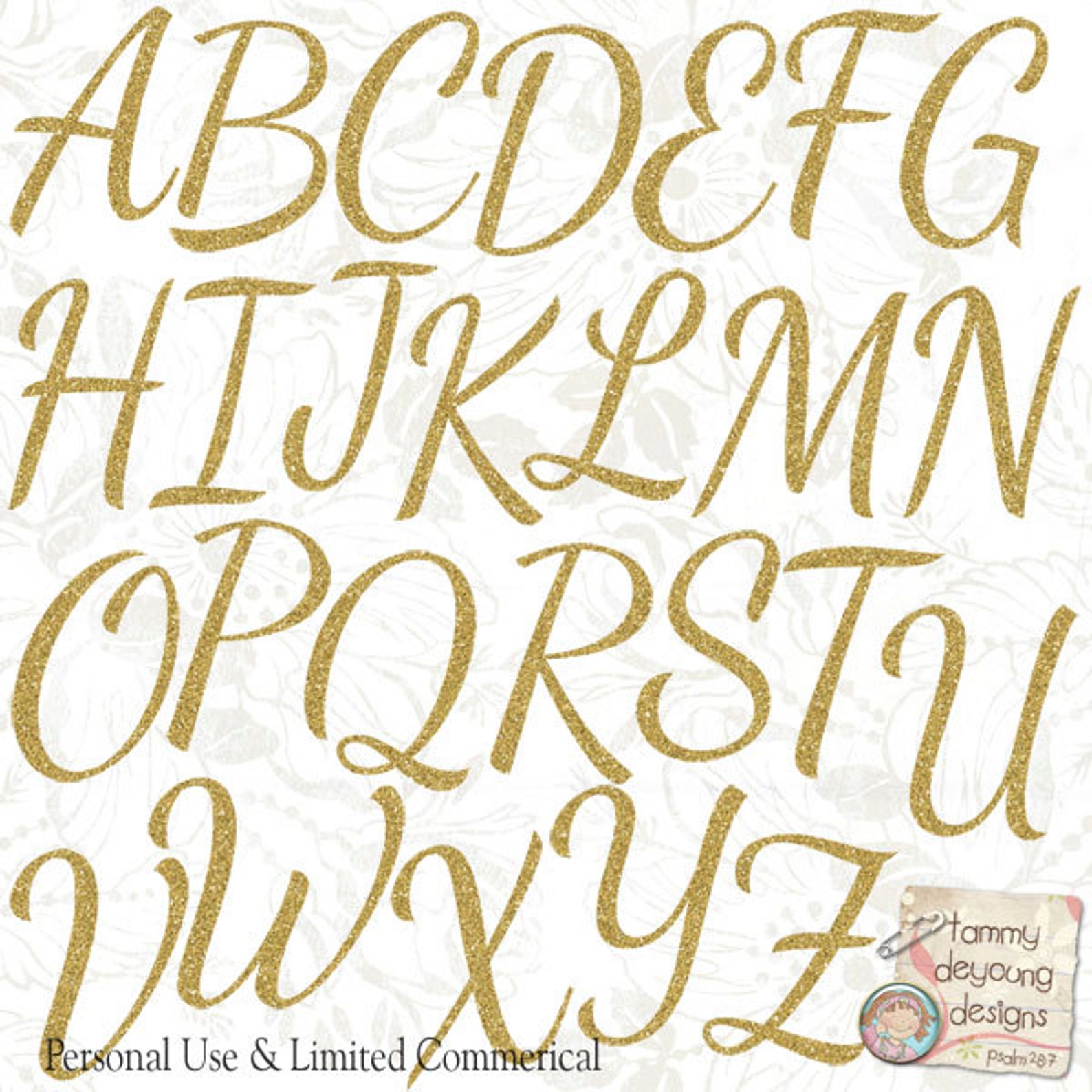 Digital Gold Glitter Alphabet Clip Art Gold Letters Clipart | Etsy