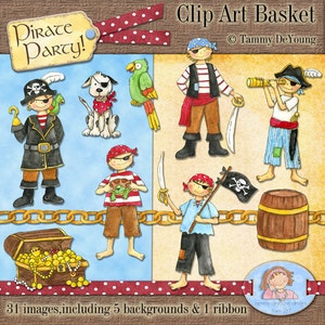 Arte de clip pirata, papel digital náutico, papel pirata, mapas piratas para invitaciones, tarjetas, álbumes de recortes, etiquetas de regalo, artesanías de papel y regalos