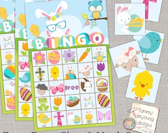 Easter Bunny Bingo, Easter Printable Game, Instant Download Spring Bingo, Kids Easter Party favor, preschool classroom activity