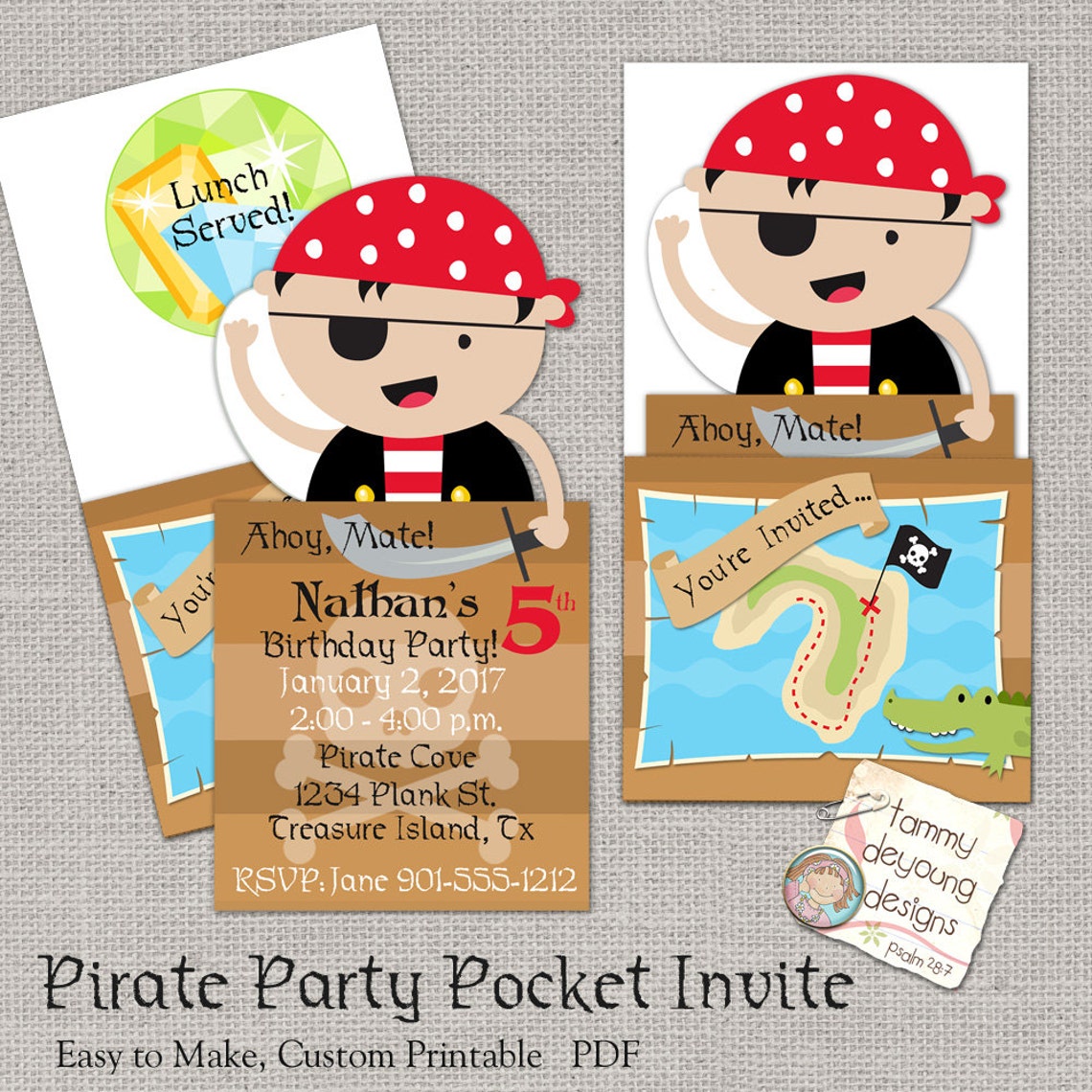 Pirate Party Invitation Printable Pirate Birthday Party - Etsy