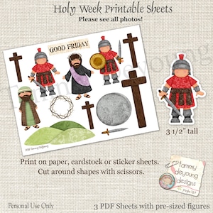 Religious Easter Printable for Kids, Christian Easter Stickers DIY ...