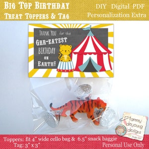 Circus Birthday Party Treat Bag Toppers &amp; Tags * Carnival Birthday ...