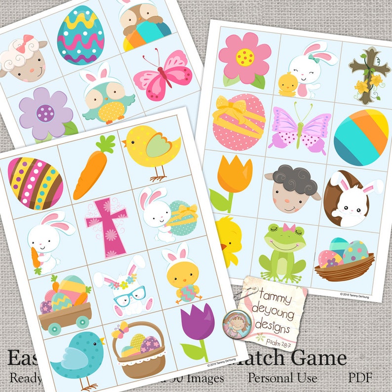 Easter Bunny Bingo, Easter Printable Game, Instant Download Spring Bingo, Kids Easter Party favor, preschool classroom activity image 2