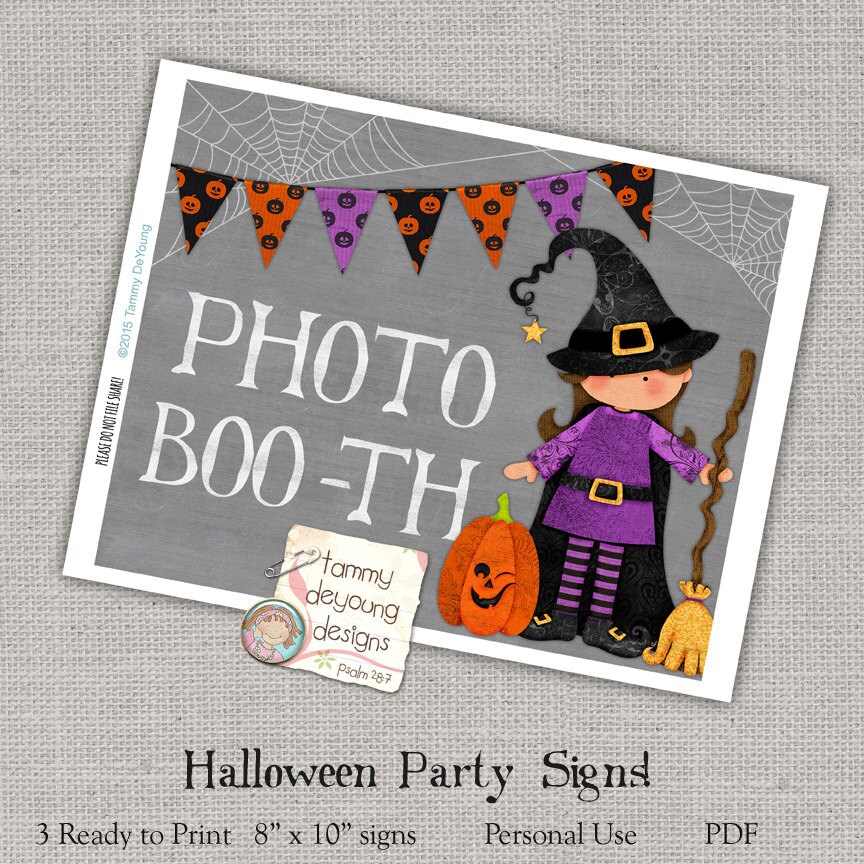Halloween Party Signs You Print for Photo Booth Food Table Etsy