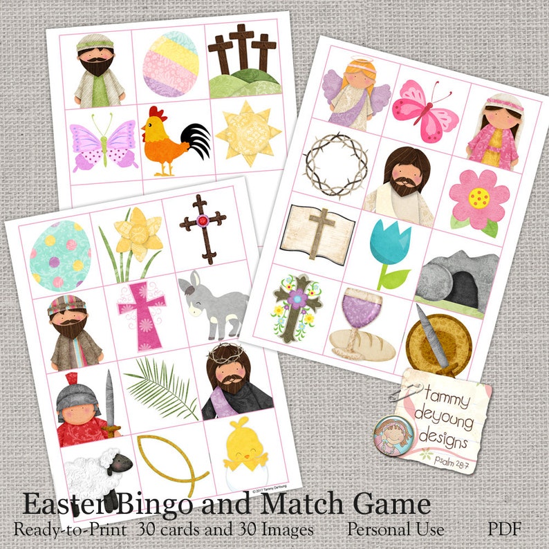 Easter Bible Bingo Religious Easter Printable Sunday School Etsy