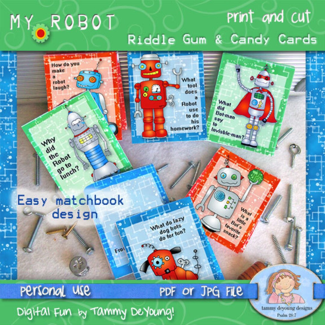 Robot Treat Holders, Printable Robot Party Favors, Digital Robot ...
