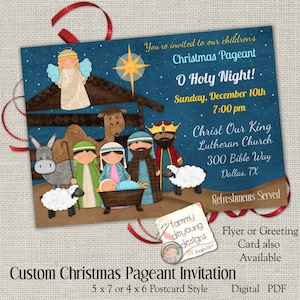 Convite para concurso de Natal, festa de Natal religiosa, programa de igreja para impressão, convite por e-mail para brincadeira de Natal infantil, cartão de festa de natividade