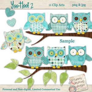 Digitale Eule ClipArt, Boho Eule ClipArt, Kindergarten Kunst, junge Baby-Dusche, Türkis, blau, grün kinderzimmerdekor, Karten, Sammelalben, Tags, lädt