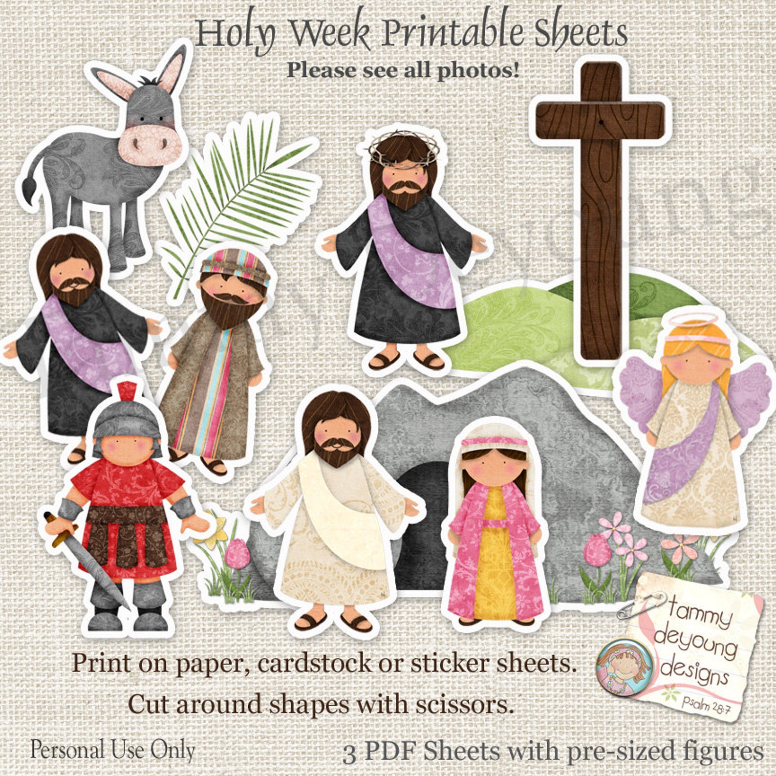 Religious Easter Printable for Kids Christian Easter Stickers | Etsy ...