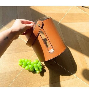 Leather Ice Bucket for Home Bar | Modern Wine Cooler | Bar Accessory | Wine & Champagne Chiller | Barware Decor | Wine Cooler | Bar Decor bild 11