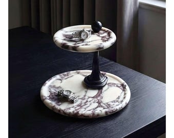 Natural Marble Tray, Calacatta Viola Marble Tray, Jewelry Organizer, Jewelry Tray, Decorative Catchall, Vanity Organizer, Bathroom Organizer