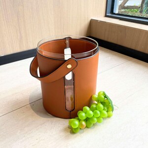 Leather Ice Bucket for Home Bar | Modern Wine Cooler | Bar Accessory | Wine & Champagne Chiller | Barware Decor | Wine Cooler | Bar Decor bild 9