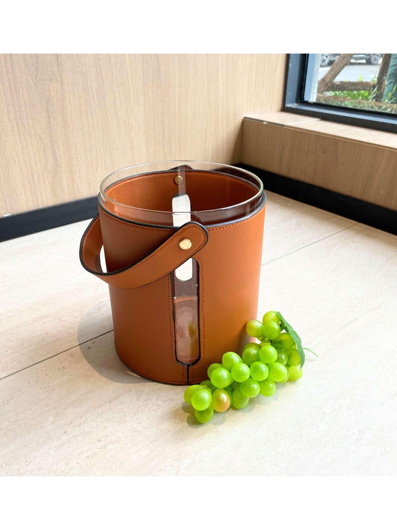 Leather Ice Bucket for Home Bar | Modern Wine Cooler | Bar Accessory | Wine & Champagne Chiller | Barware Decor | Wine Cooler | Bar Decor bild 9