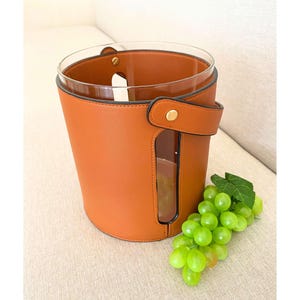 Leather Ice Bucket for Home Bar | Modern Wine Cooler | Bar Accessory | Wine & Champagne Chiller | Barware Decor | Wine Cooler | Bar Decor bild 8