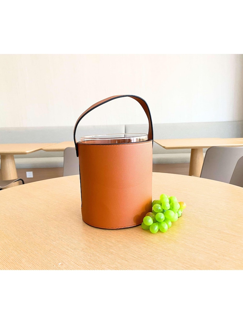 Leather Ice Bucket for Home Bar | Modern Wine Cooler | Bar Accessory | Wine & Champagne Chiller | Barware Decor | Wine Cooler | Bar Decor bild 12